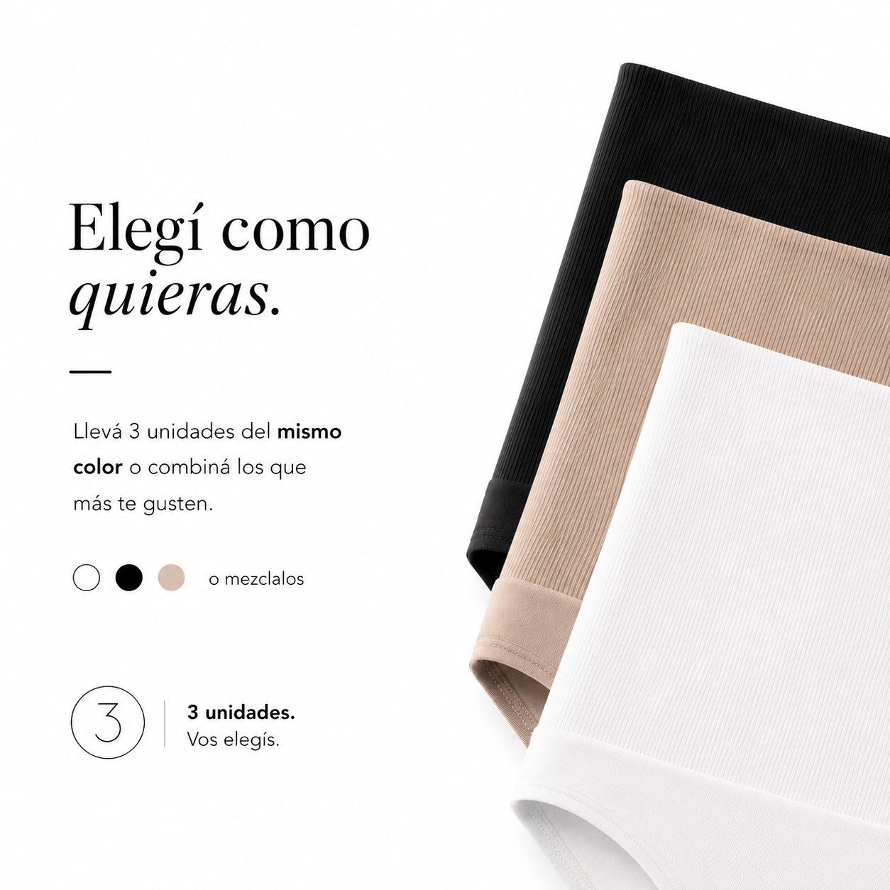 Pack x3 Fajas Vedetina Alta Modeladora Seamless